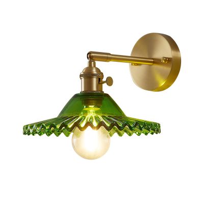 Manufacturer Supply Nordic vintage Classic brass fancy glass wall lamp